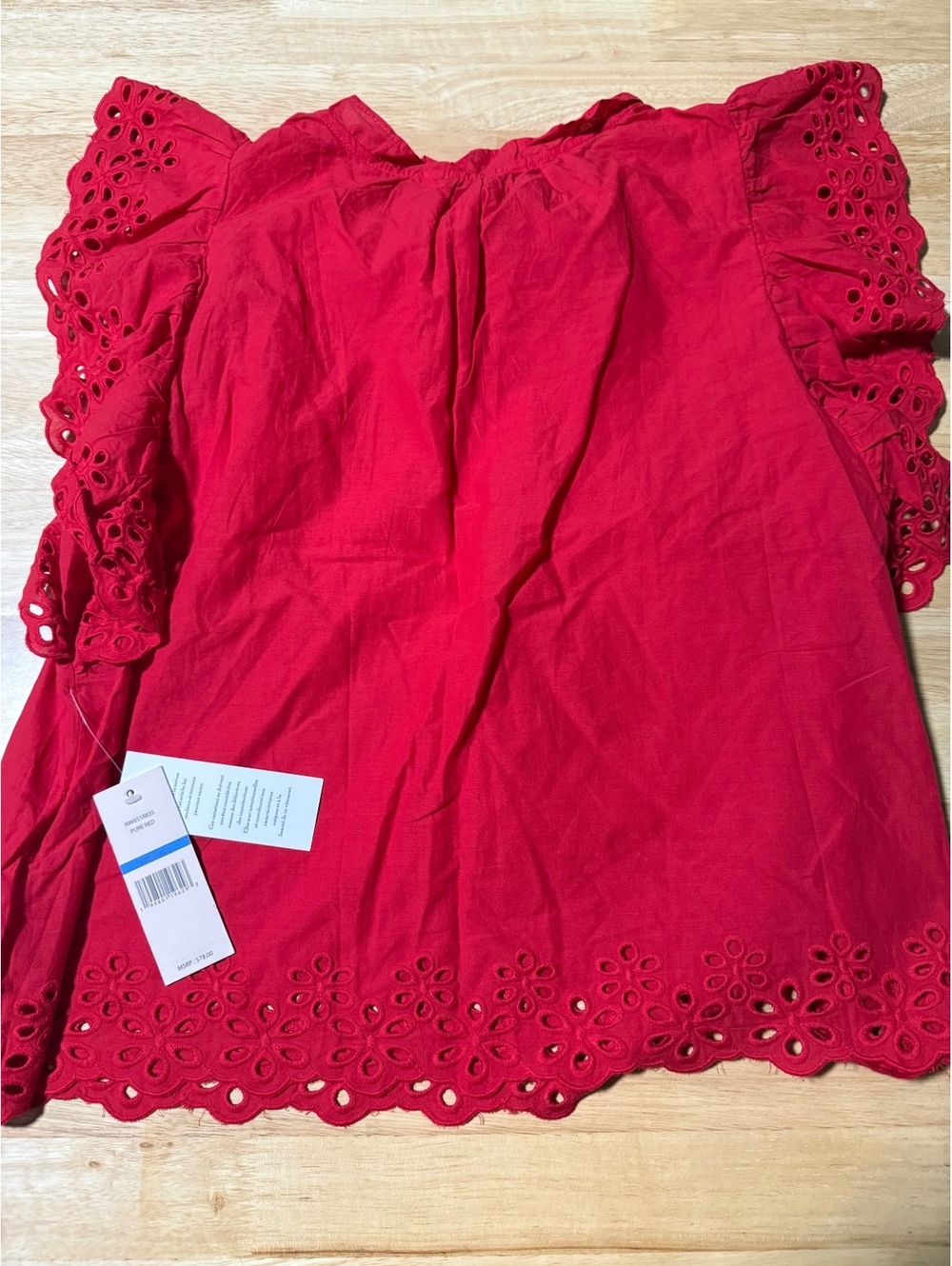 Nanette by Nanette Lepore Women’s XL Red Eyelet Embroidered Blouse NWT - Picture 7 of 8